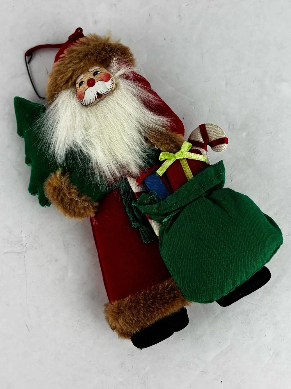 Annalee (?) Soft Sculpture Santa Christmas Ornament